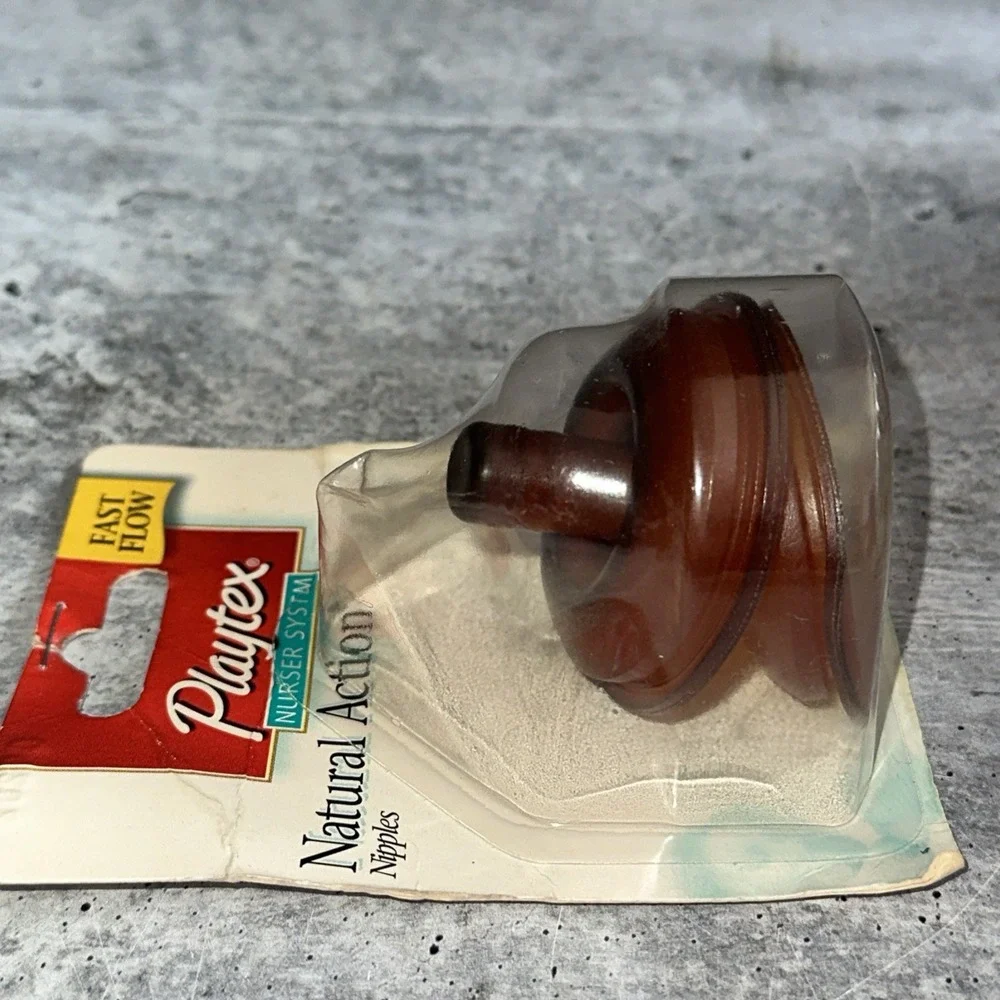 Vintage Playtex Natural Action Flat Top Latex Baby Bottle Nipples Fast Flow  (D)